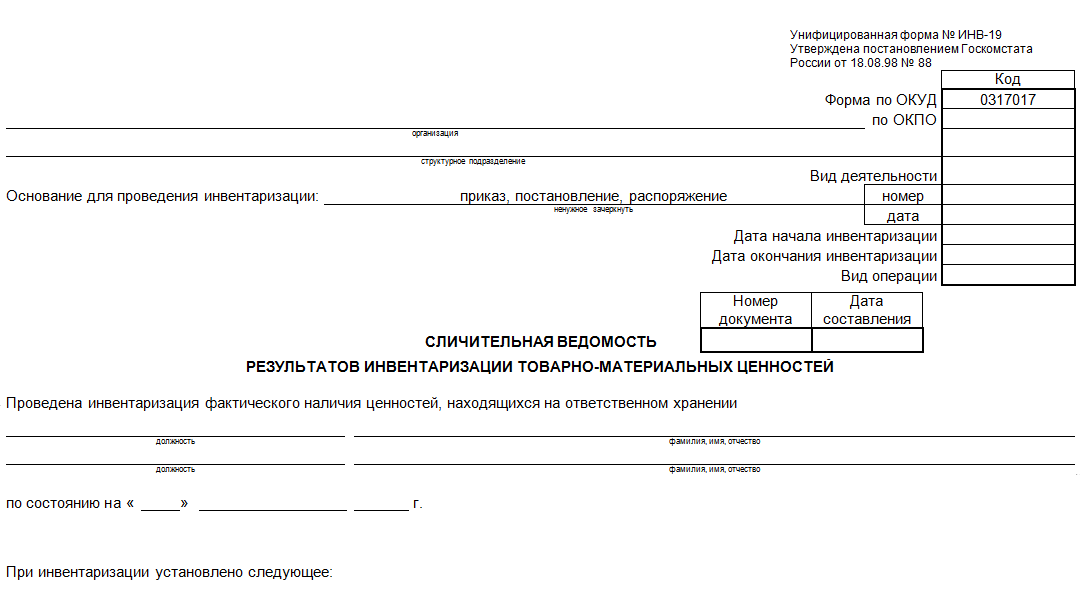 Выписка из инвентаризационной описи образец